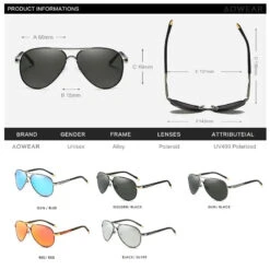 Lunettes Aviateur Aowear 20 Lunettes Aviateur Aowear -Esprit Aviation AOWEAR Men 39 s Aviation Sunglasses Men Polarized Mirror Sunglass for Man HD Driving Polaroid Sun Glasses lunettes de soleil homme Esprit Aviation 1660806104