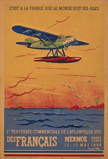 Affiche Vintage Air France Mermoz 3 Affiche Vintage Air France Mermoz