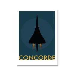 Affiche Vintage Concorde De Nuit
