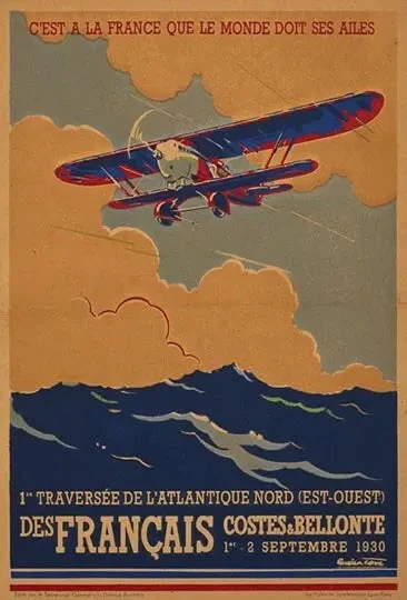 Affiche Vintage Costes & Bellonte 3 Affiche Vintage Costes & Bellonte