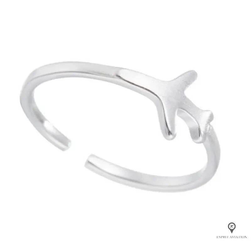 Bague Avion Ouverte Argentée 3 Bague Avion Ouverte Argentée