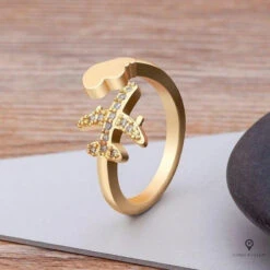 Bague Avion Ouverte En Zircon -Esprit Aviation Bague Avion ouverte en zircon Esprit Aviation 1677412094