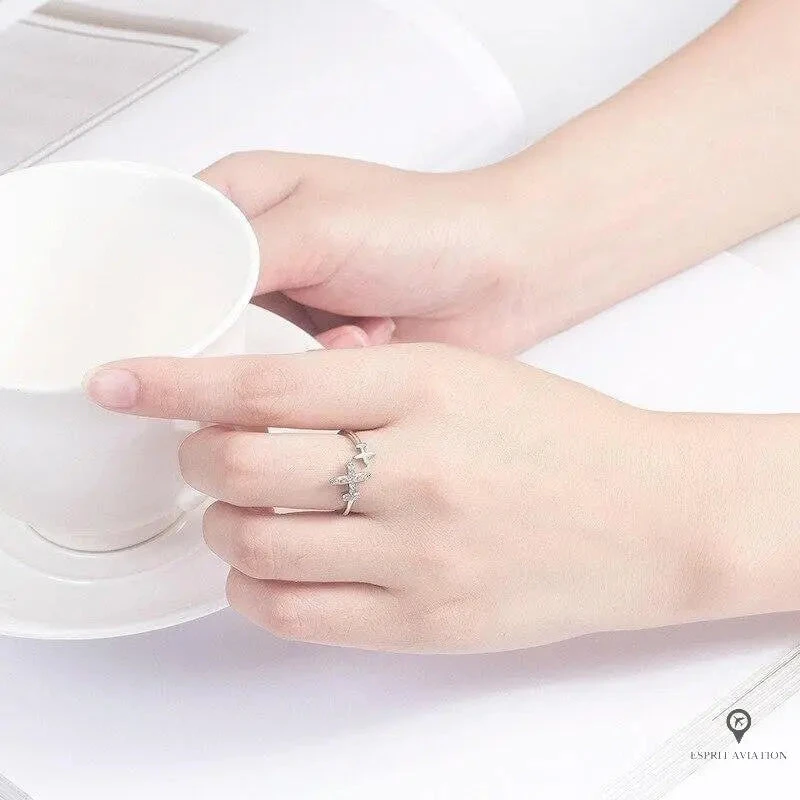 Bague Double Avion Ouverte Femmes 5 Bague Double Avion Ouverte Femmes – Image 3