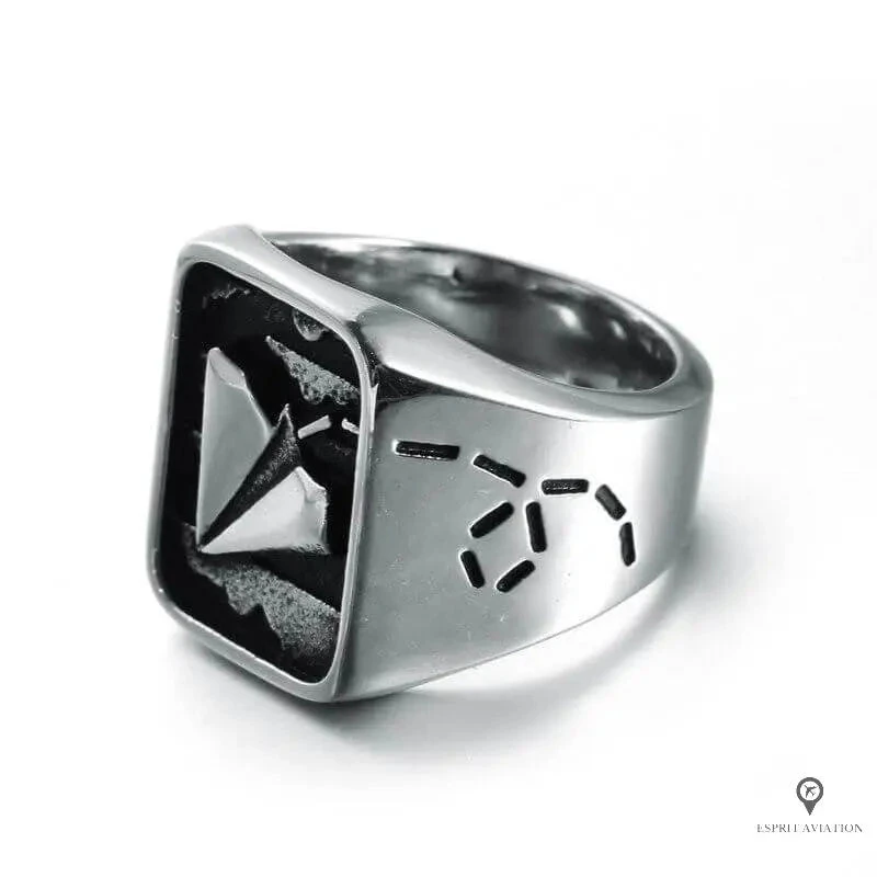 Bague Type Chevalière Motif Avion 4 Bague Type Chevalière Motif Avion – Image 2