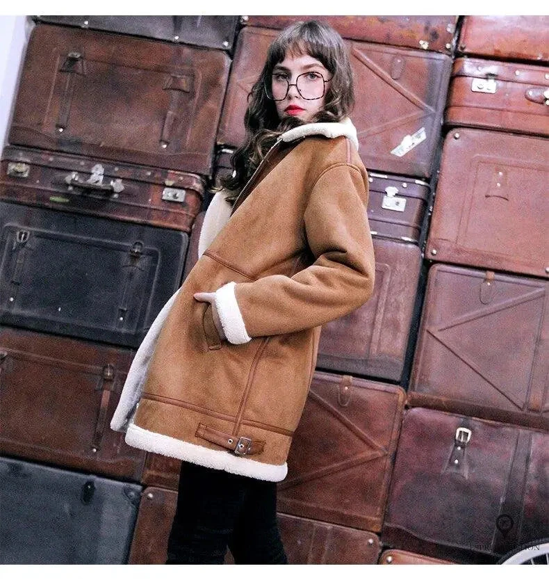 Blouson Aviateur Femme Camel Et Blanc 4 Blouson Aviateur Femme Camel Et Blanc – Image 2