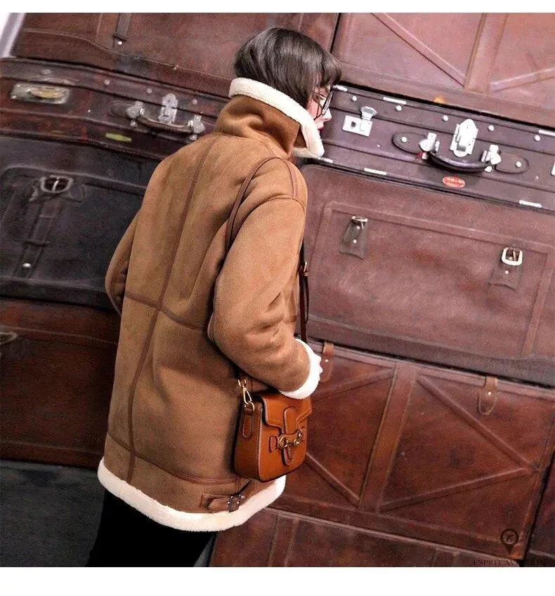 Blouson Aviateur Femme Camel Et Blanc 5 Blouson Aviateur Femme Camel Et Blanc – Image 3