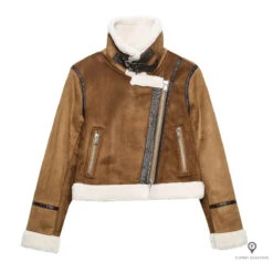 Blouson Aviateur Femme Court Moutonné