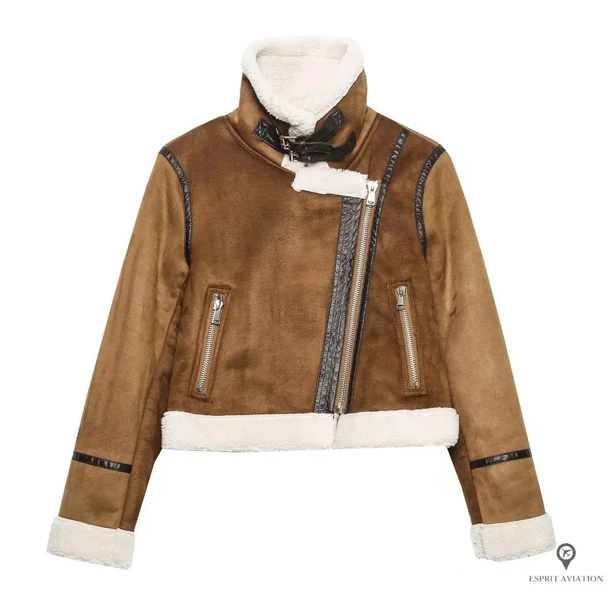 Blouson Aviateur Femme Court Moutonné 3 Blouson Aviateur Femme Court Moutonné