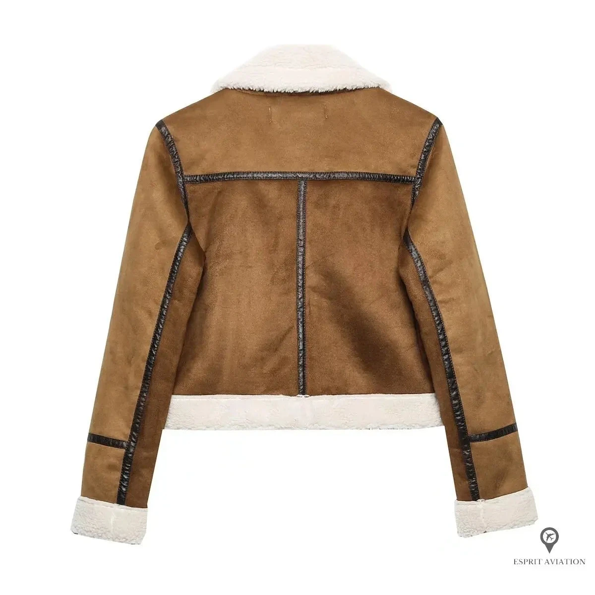 Blouson Aviateur Femme Court Moutonné 4 Blouson Aviateur Femme Court Moutonné – Image 2