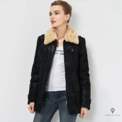 Blouson Aviateur Femme Daim Noir -Esprit Aviation Blouson Aviateur Femme Daim Noir Esprit Aviation 1690001467909