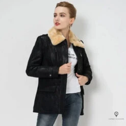 Blouson Aviateur Femme Daim Noir -Esprit Aviation Blouson Aviateur Femme Daim Noir Esprit Aviation 1690001470425