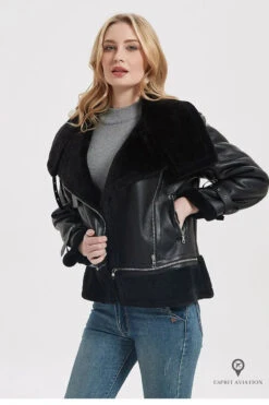 Blouson Aviateur Femme Fausse Fourrure Luxe Noir 7 Blouson Aviateur Femme Fausse Fourrure Luxe Noir -Esprit Aviation Blouson Aviateur Femme Fausse Fourrure luxe noir Esprit Aviation 1690001374928