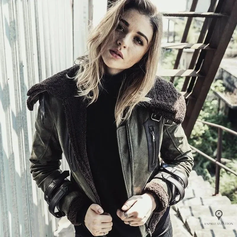 Blouson Aviateur Femme Gris 4 Blouson Aviateur Femme Gris – Image 2