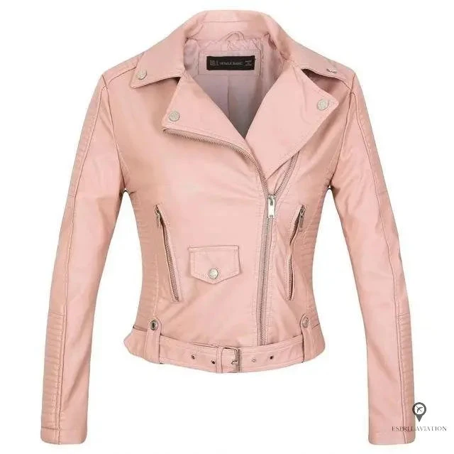Blouson Aviateur Femme Simili Cuir Rose 3 Blouson Aviateur Femme Simili Cuir Rose