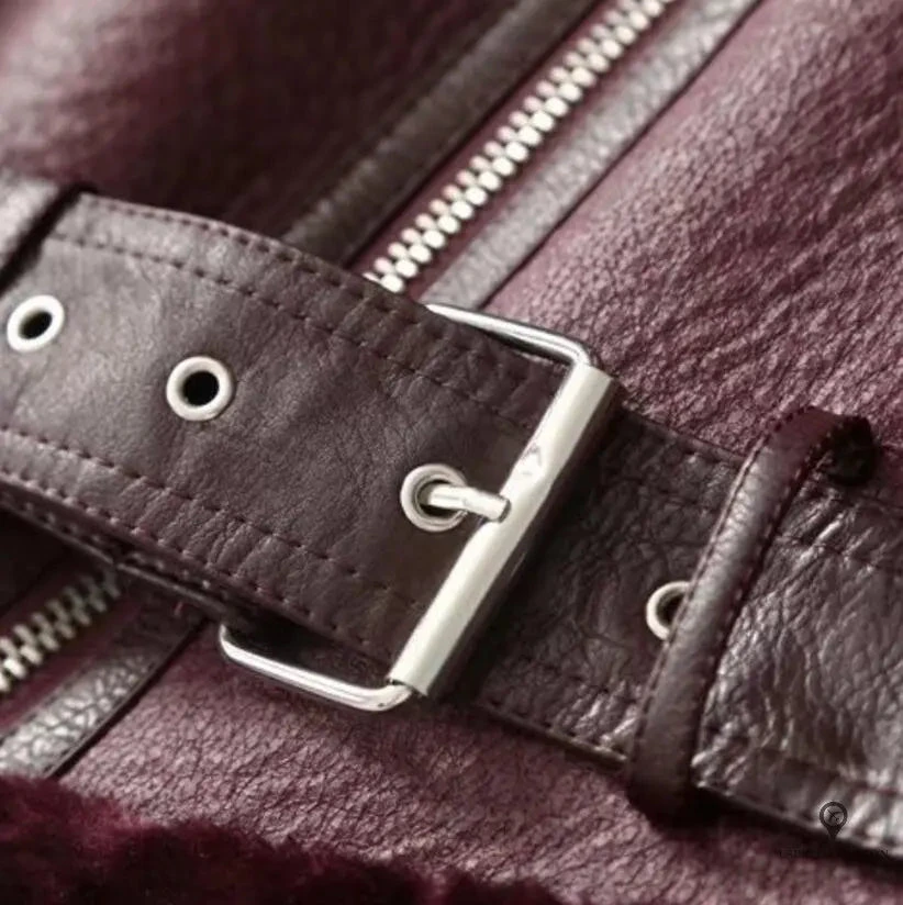 Blouson Aviateur Femme Simili Cuir Vieux Rose 5 Blouson Aviateur Femme Simili Cuir Vieux Rose – Image 3