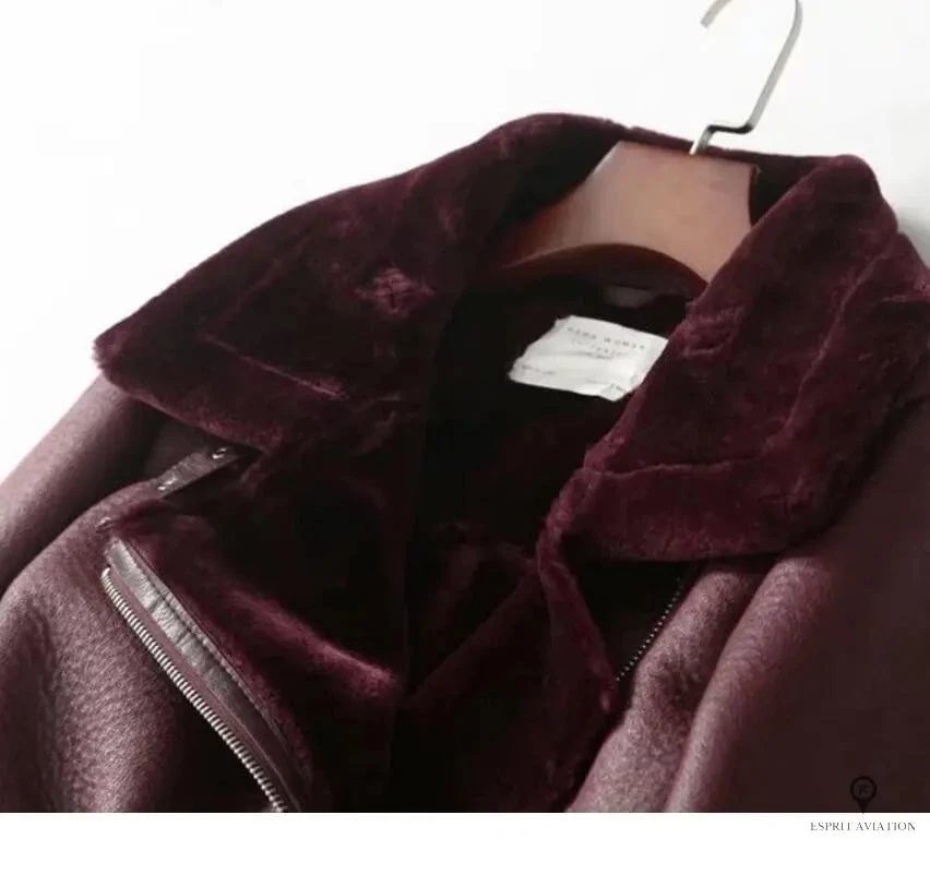 Blouson Aviateur Femme Simili Cuir Vieux Rose 6 Blouson Aviateur Femme Simili Cuir Vieux Rose – Image 4