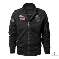 Blouson Aviateur Homme Avec Drapeau Americain