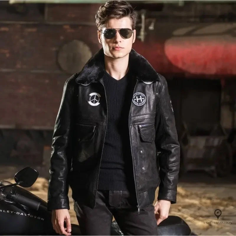 Blouson Aviateur Homme Bombardier Cuir 5 Blouson Aviateur Homme Bombardier Cuir – Image 3