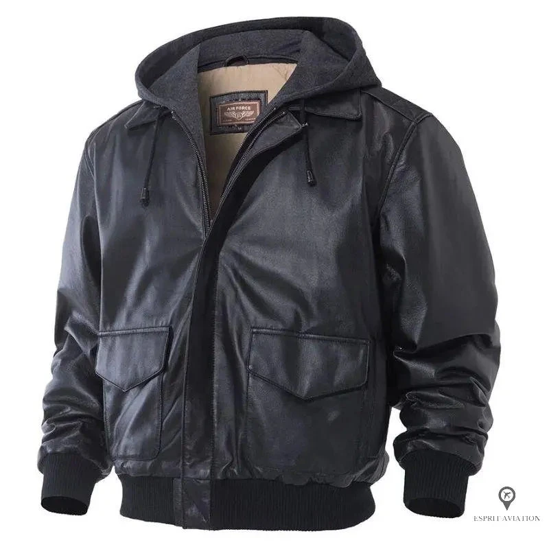 Blouson Aviateur Homme Capuche Noir 3 Blouson Aviateur Homme Capuche Noir