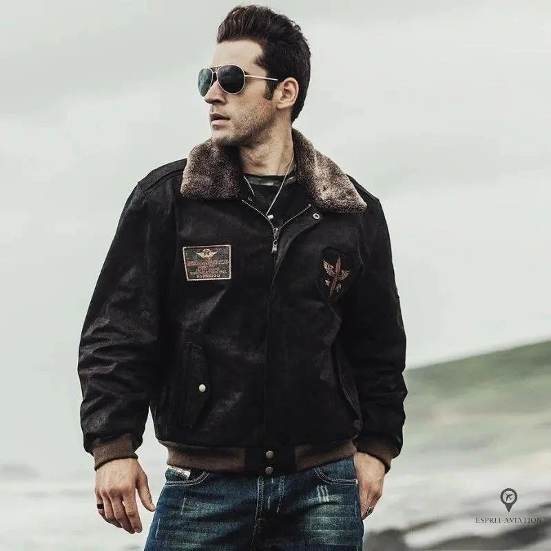 Blouson Aviateur Homme Col Fourré 4 Blouson Aviateur Homme Col Fourré – Image 2
