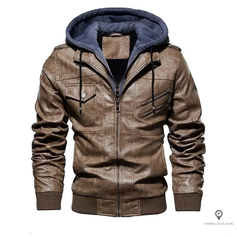 Blouson Aviateur Homme Cuir Marron 4 Blouson Aviateur Homme Cuir Marron – Image 2