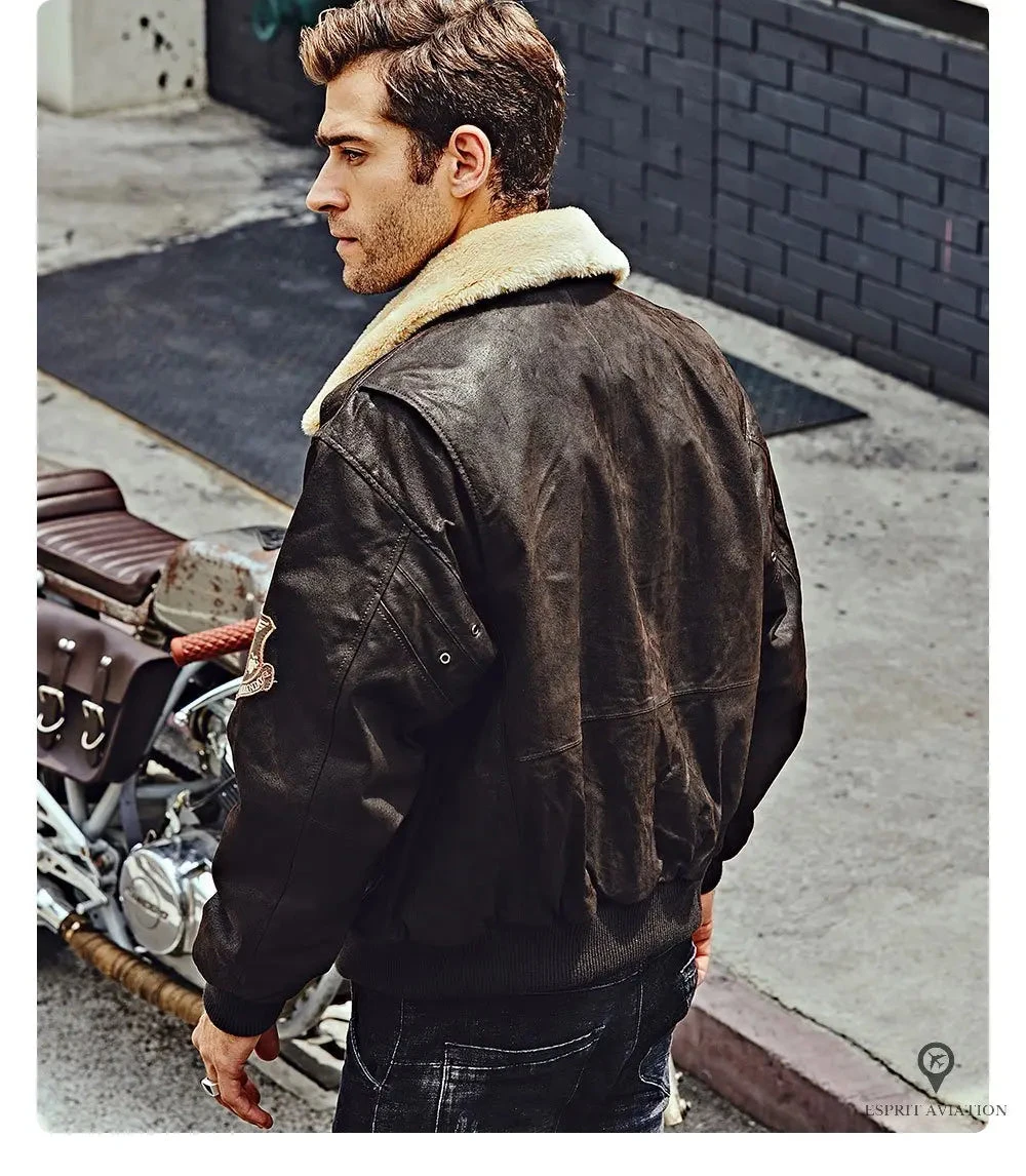 Blouson Aviateur Homme Cuir Noir 8 Blouson Aviateur Homme Cuir Noir – Image 6