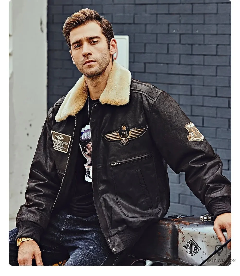 Blouson Aviateur Homme Cuir Noir 9 Blouson Aviateur Homme Cuir Noir – Image 7