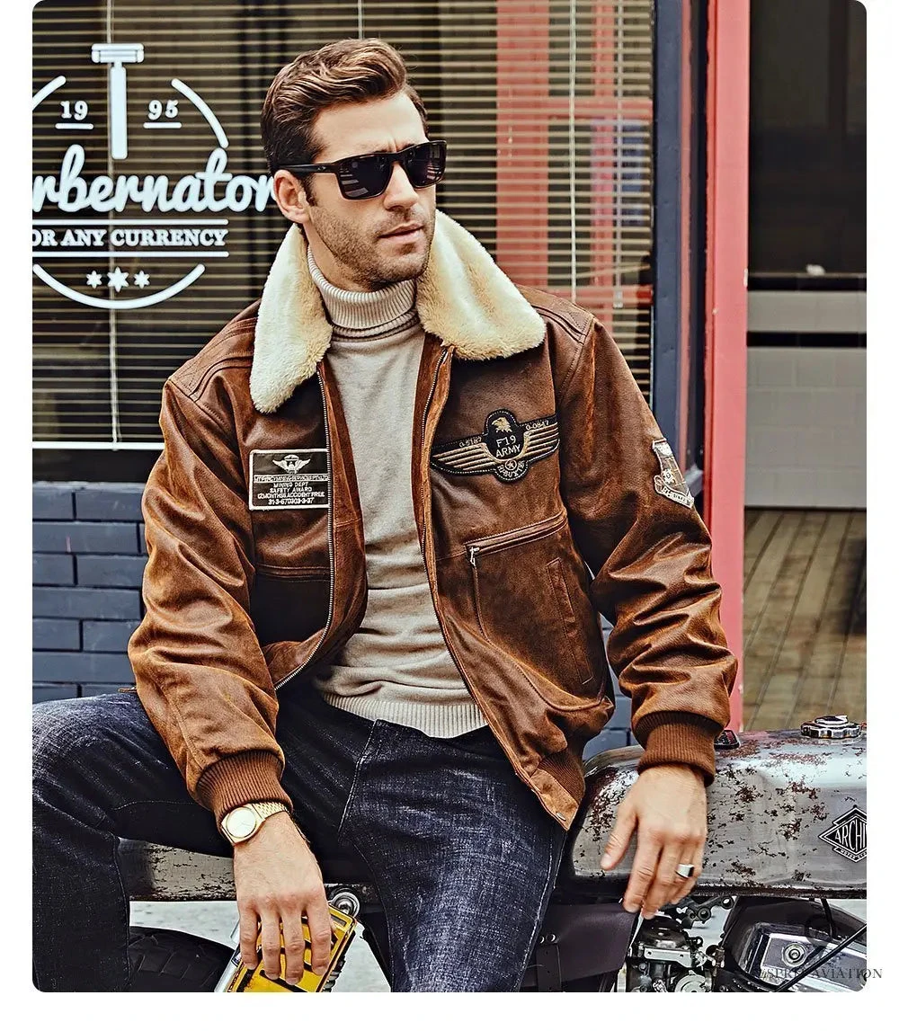 Blouson Aviateur Homme Marron 6 Blouson Aviateur Homme Marron – Image 4