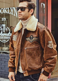 Blouson Aviateur Homme Marron 15 Blouson Aviateur Homme Marron -Esprit Aviation Blouson Aviateur Homme br Marron Esprit Aviation 1677213899