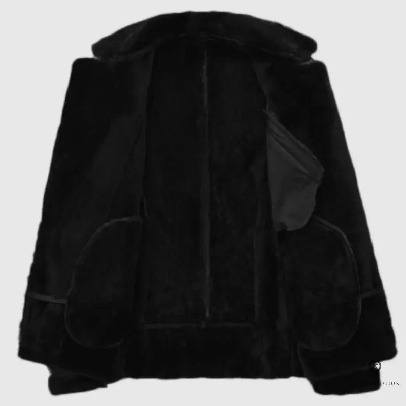 Blouson Aviateur Homme Peau De Mouton Noir 7 Blouson Aviateur Homme Peau De Mouton Noir – Image 5