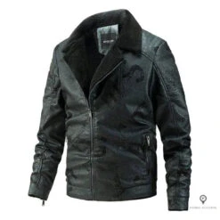 Blouson Aviateur Homme Simili Cuir Vert