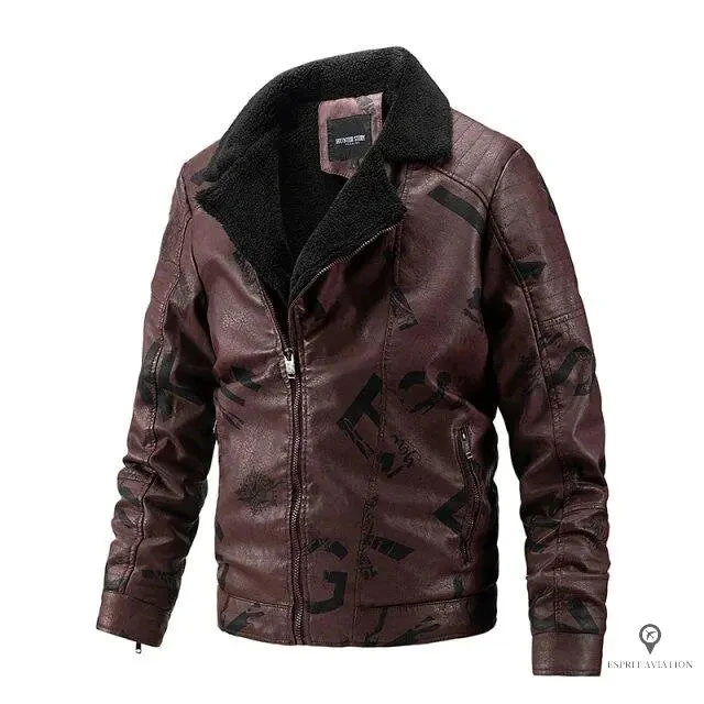 Blouson Aviateur Homme Simili Cuir Et Fausse Fourrure 3 Blouson Aviateur Homme Simili Cuir Et Fausse Fourrure