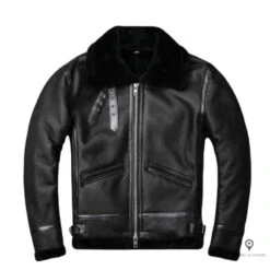 Blouson Aviateur Homme<br /> Style Mouton Noir