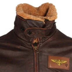 Blouson Aviateur Homme En Cuir De Vachette Marron -Esprit Aviation Blouson Aviateur Homme br en Cuir de Vachette Marron Esprit Aviation 1677213864