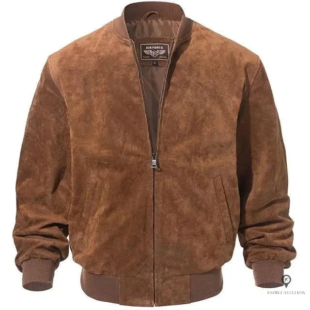 Blouson Aviateur Homme En Cuir De Croute De Porc (Marron) 3 Blouson Aviateur Homme En Cuir De Croute De Porc (Marron)