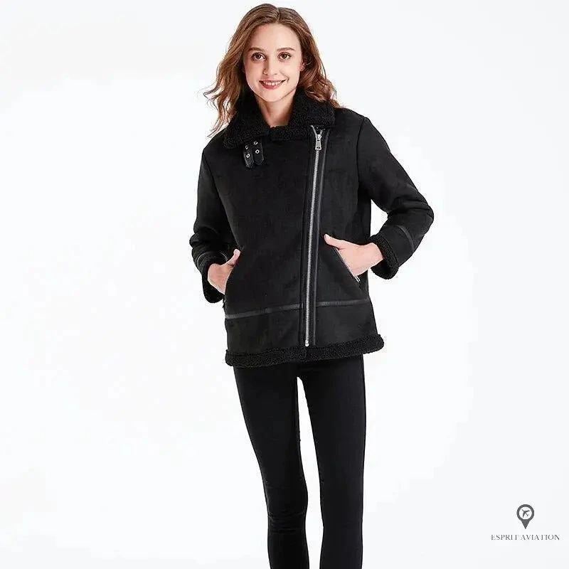 Blouson Bombardier Femme Noir 4 Blouson Bombardier Femme Noir – Image 2