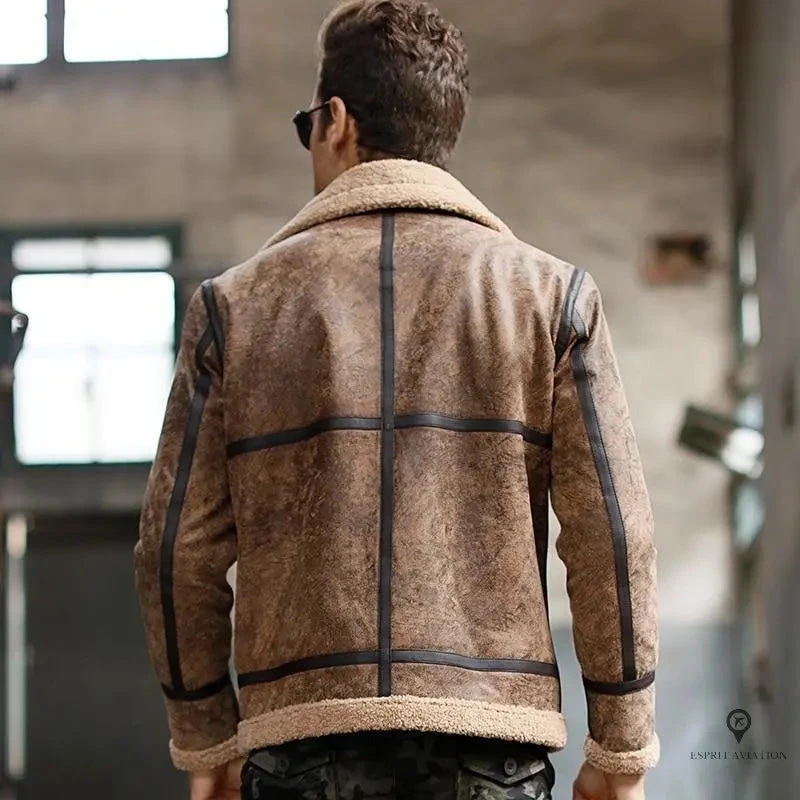 Blouson Bombardier Homme<br /> Cuir Marron 5 Blouson Bombardier Homme<br /> Cuir Marron – Image 3