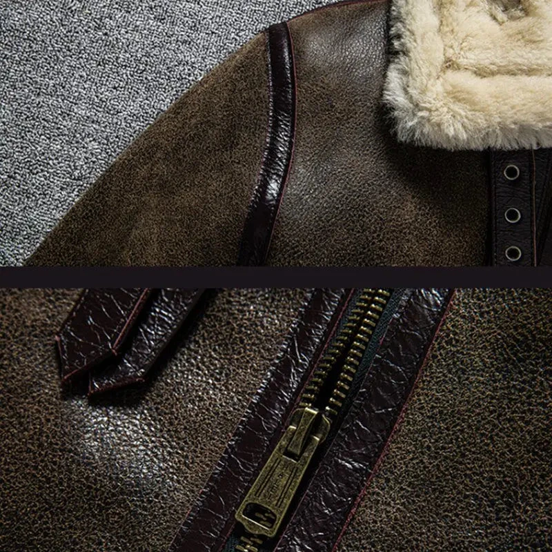 Blouson D'hiver En Cuir Véritable 7 Blouson D'hiver En Cuir Véritable – Image 5