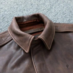 Blouson En Cuir Véritable Vintage Marron 11 Blouson En Cuir Véritable Vintage Marron -Esprit Aviation Blouson en cuir veritable Vintage marron Esprit Aviation 1677213458