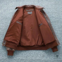 Blouson En Cuir Véritable Vintage Marron 12 Blouson En Cuir Véritable Vintage Marron -Esprit Aviation Blouson en cuir veritable Vintage marron Esprit Aviation 1677213460