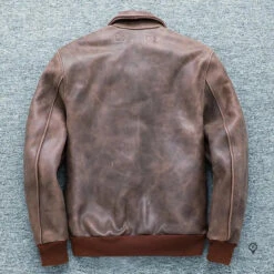 Blouson En Cuir Véritable Vintage Marron 13 Blouson En Cuir Véritable Vintage Marron -Esprit Aviation Blouson en cuir veritable Vintage marron Esprit Aviation 1677213464