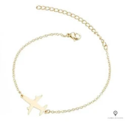 Bracelet Avion Acier Inoxydable Doré