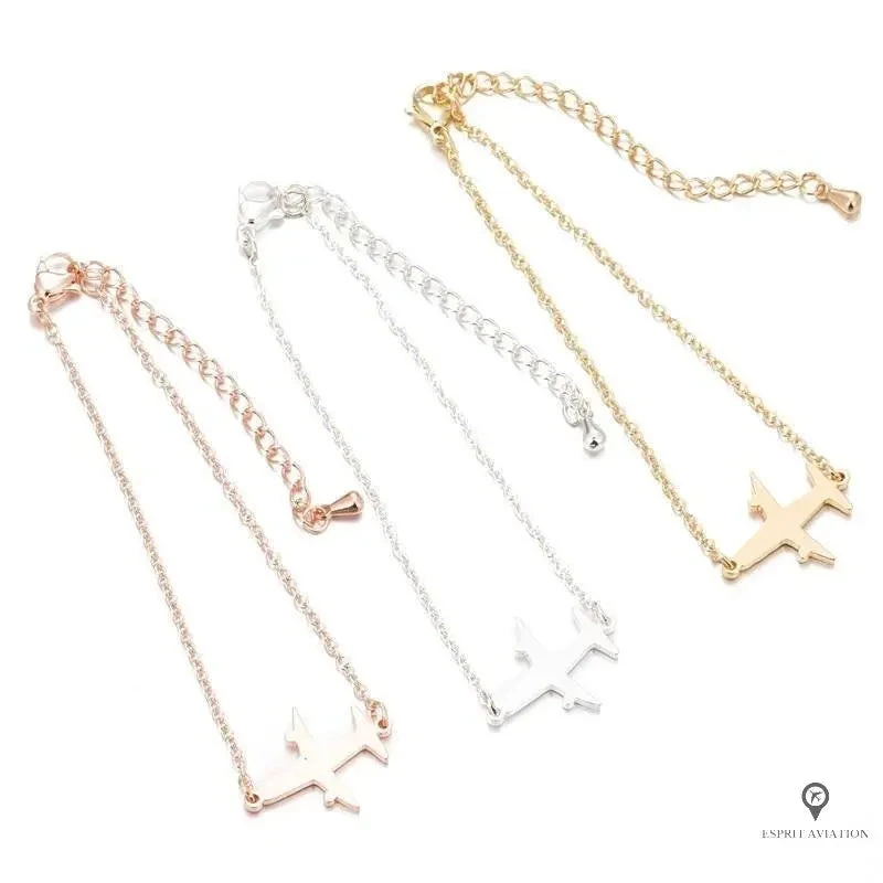 Bracelet Avion Acier Inoxydable Rose Doré 4 Bracelet Avion Acier Inoxydable Rose Doré – Image 2