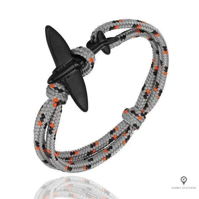 Bracelet Avion Corde Gris Et Orange 3 Bracelet Avion Corde Gris Et Orange