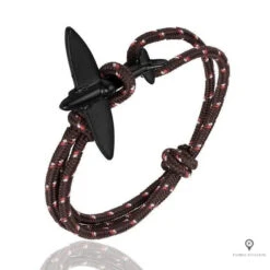 Bracelet Avion Corde Marron Et Noir