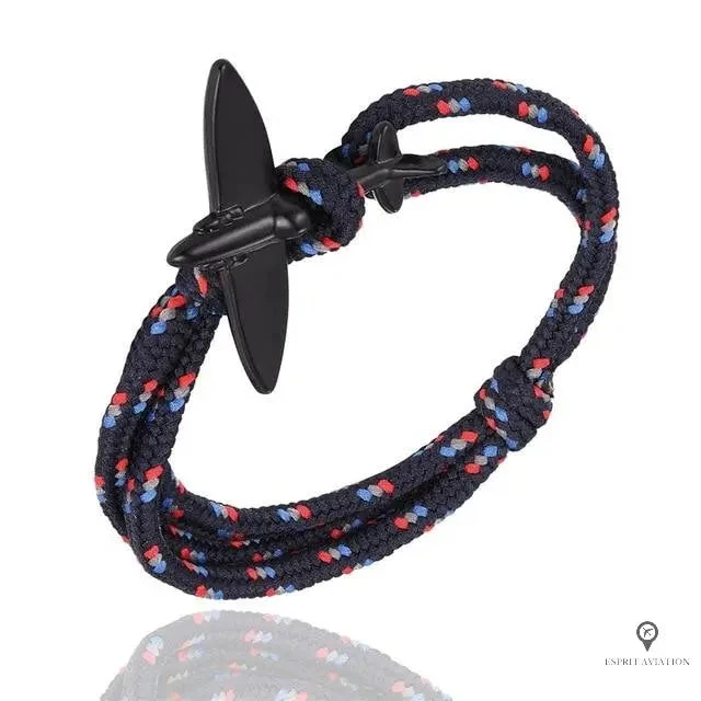 Bracelet Avion Corde Noir Et Bleu 3 Bracelet Avion Corde Noir Et Bleu
