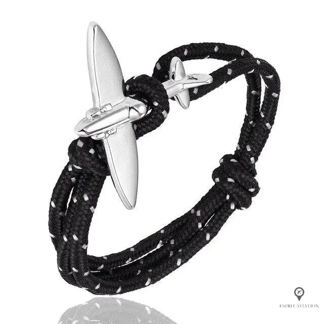 Bracelet Avion Corde Noir Et Gris 3 Bracelet Avion Corde Noir Et Gris