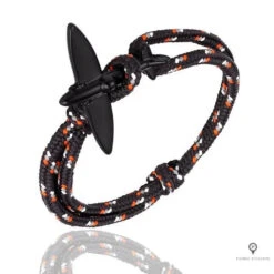 Bracelet Avion Corde Noir Et Orange