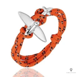 Bracelet Avion Corde Orange Et Noir