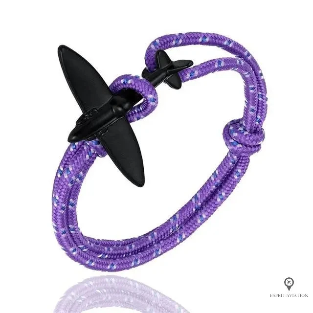 Bracelet Avion Corde Violet Et Bleu 3 Bracelet Avion Corde Violet Et Bleu